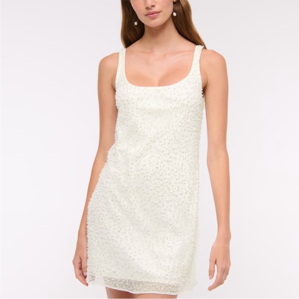 Abercrombie & Fitch White Beaded Mini Dress - Picture 5 of 15
